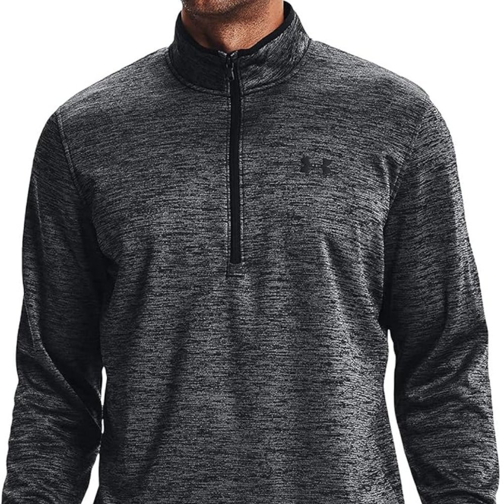 UNDER‎ ARMOUR MEN'S HEATHER GRAY/BLACK 1/2 ZIP FLEECE SMALL-EUC
